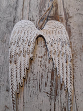 Load image into Gallery viewer, Angel wings metal white weathered
