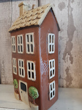 Load image into Gallery viewer, Village pottery garden house tealight holder - brick
