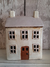 Load image into Gallery viewer, Village pottery - Light grey house large
