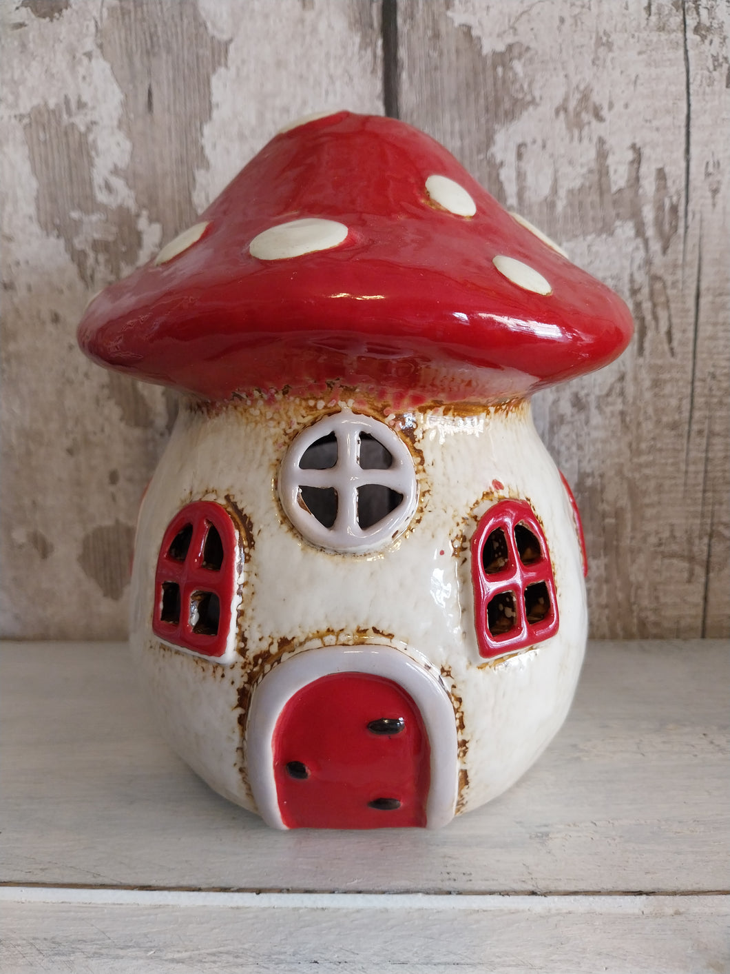 village pottery - Toadstool tealight holder