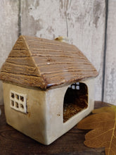 Load image into Gallery viewer, Village pottery - Thatched cottage tealight holder
