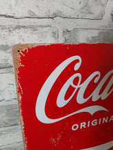 Load image into Gallery viewer, Coca cola vintage style metal sign
