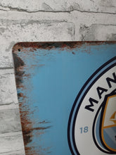 Load image into Gallery viewer, Manchester city vintage style metal sign
