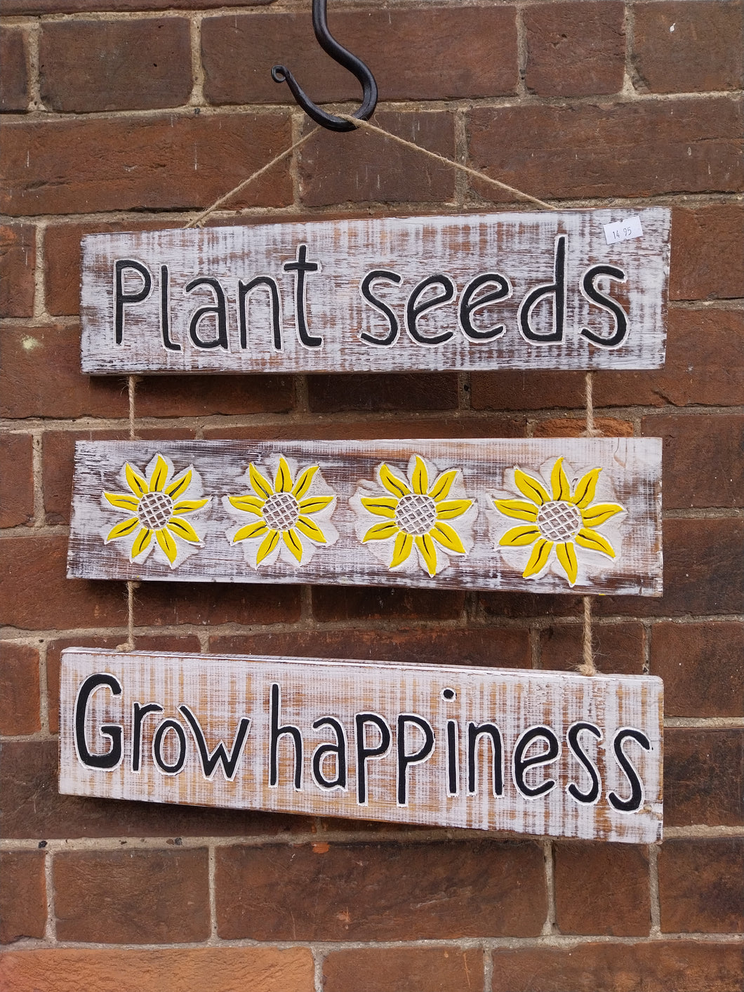 plant Seeds Grow happiness wooden sign