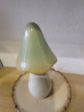 Load image into Gallery viewer, Tall large ceramic mushroom in pastel green
