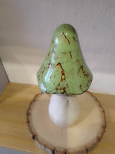 Load image into Gallery viewer, Tall large ceramic mushroom in green
