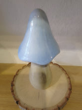 Load image into Gallery viewer, Tall large ceramic mushroom in pastel blue
