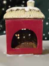 Load image into Gallery viewer, Village pottery Christmas thatched roof house
