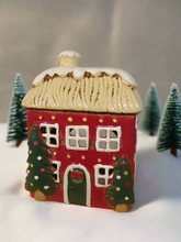 Load image into Gallery viewer, Village pottery Christmas thatched roof house
