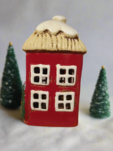 Load image into Gallery viewer, Village pottery Christmas thatched roof house
