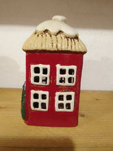 Load image into Gallery viewer, Village pottery Christmas thatched roof house
