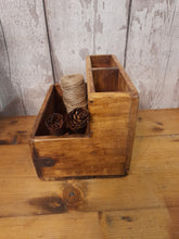Load image into Gallery viewer, wooden rustic cutlery box
