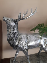 Load image into Gallery viewer, large silver stag on plinth
