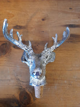 Load image into Gallery viewer, silver stag bottle stopper
