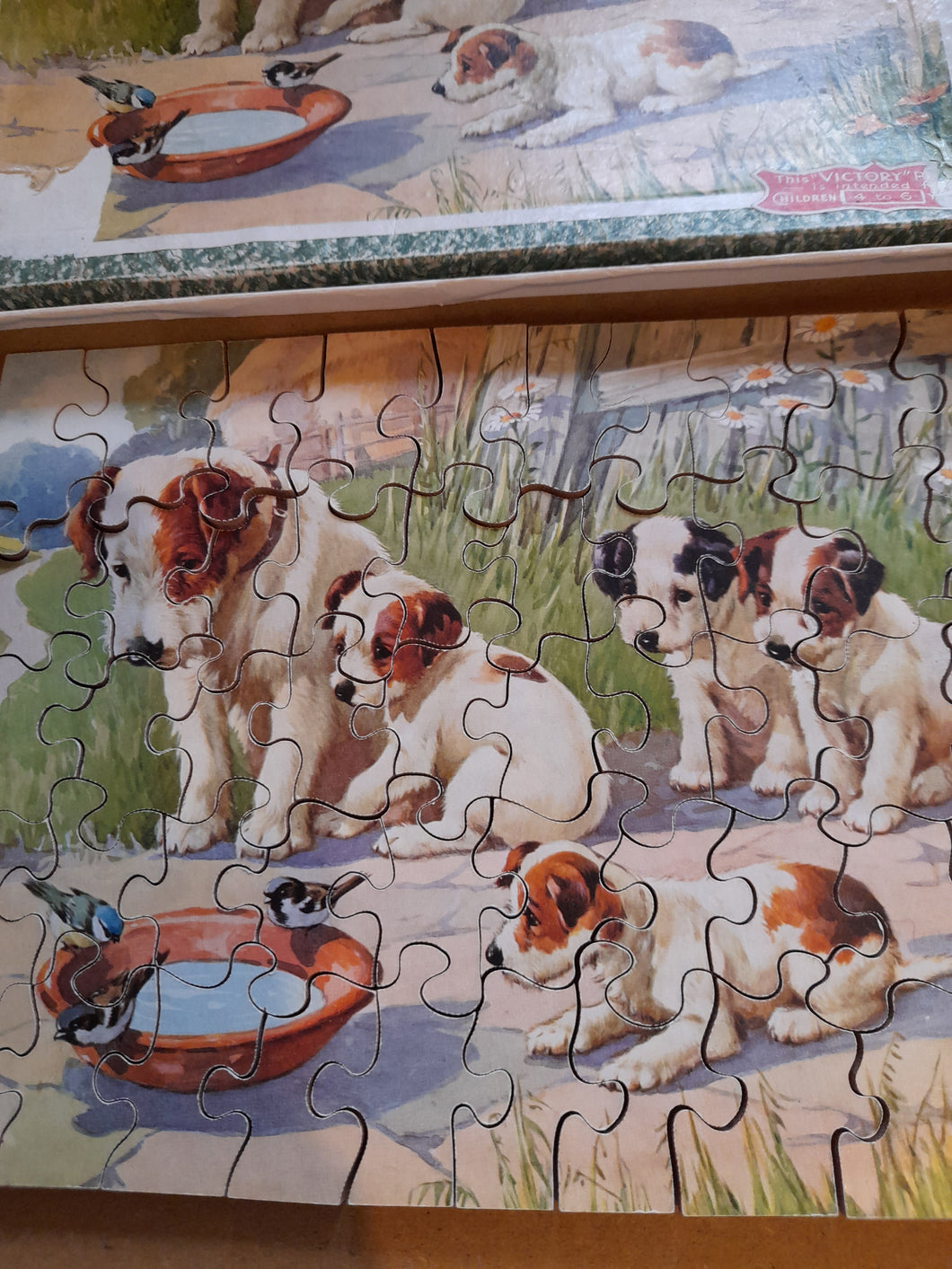 Victory terrier pups wooden puzzle