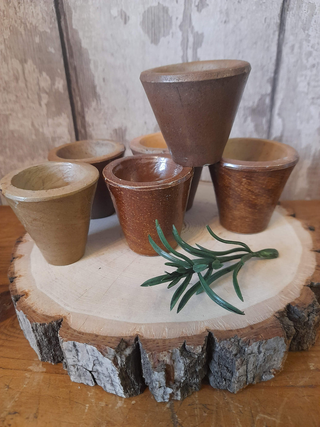 Victorian stoneware salve pots