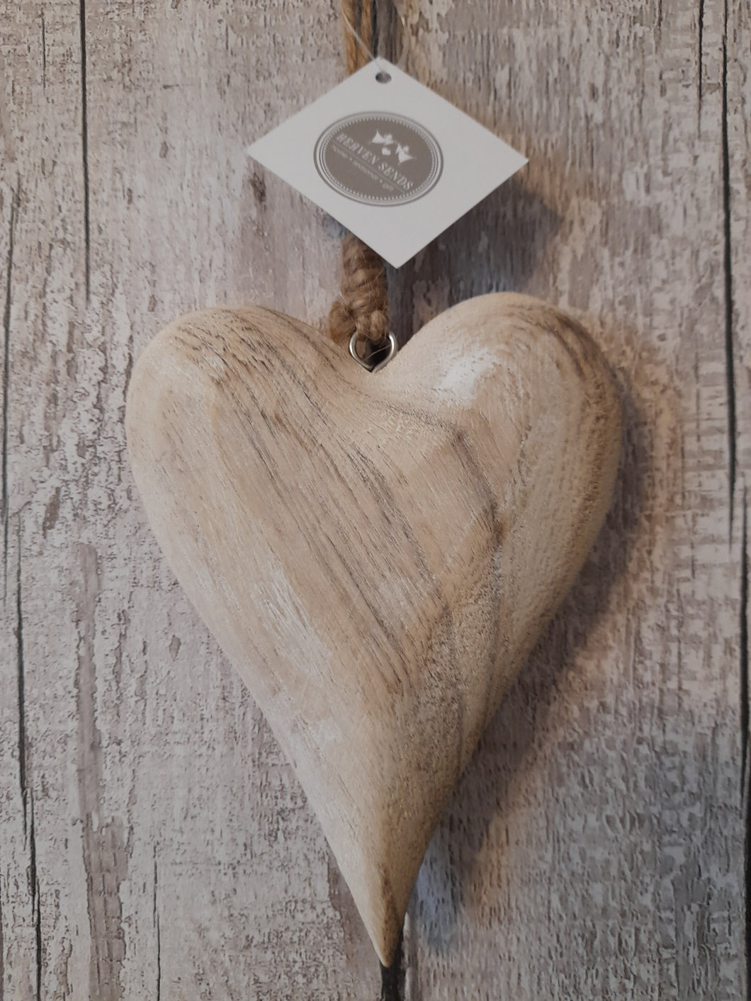 natural wooden chunky heart