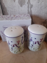 Load image into Gallery viewer, Lavender salt and pepper pots
