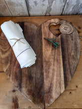 Load image into Gallery viewer, Heart shaped natural wooden chopping board
