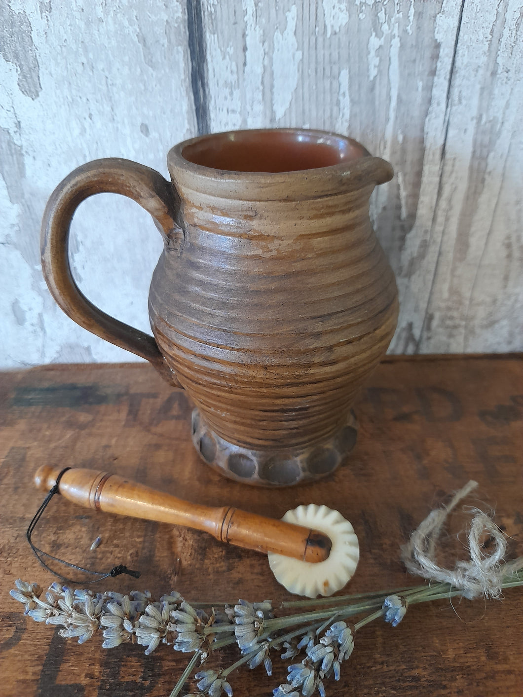 vintage Terracotta textured jug