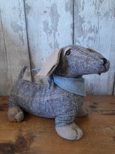 Load image into Gallery viewer, Tweed sausage dog doorstop - brown

