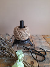 Load image into Gallery viewer, cast iron string holder with natural jute and scissors
