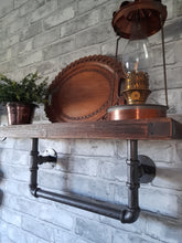 Load image into Gallery viewer, Rustic Industrial shelf with pipe detail
