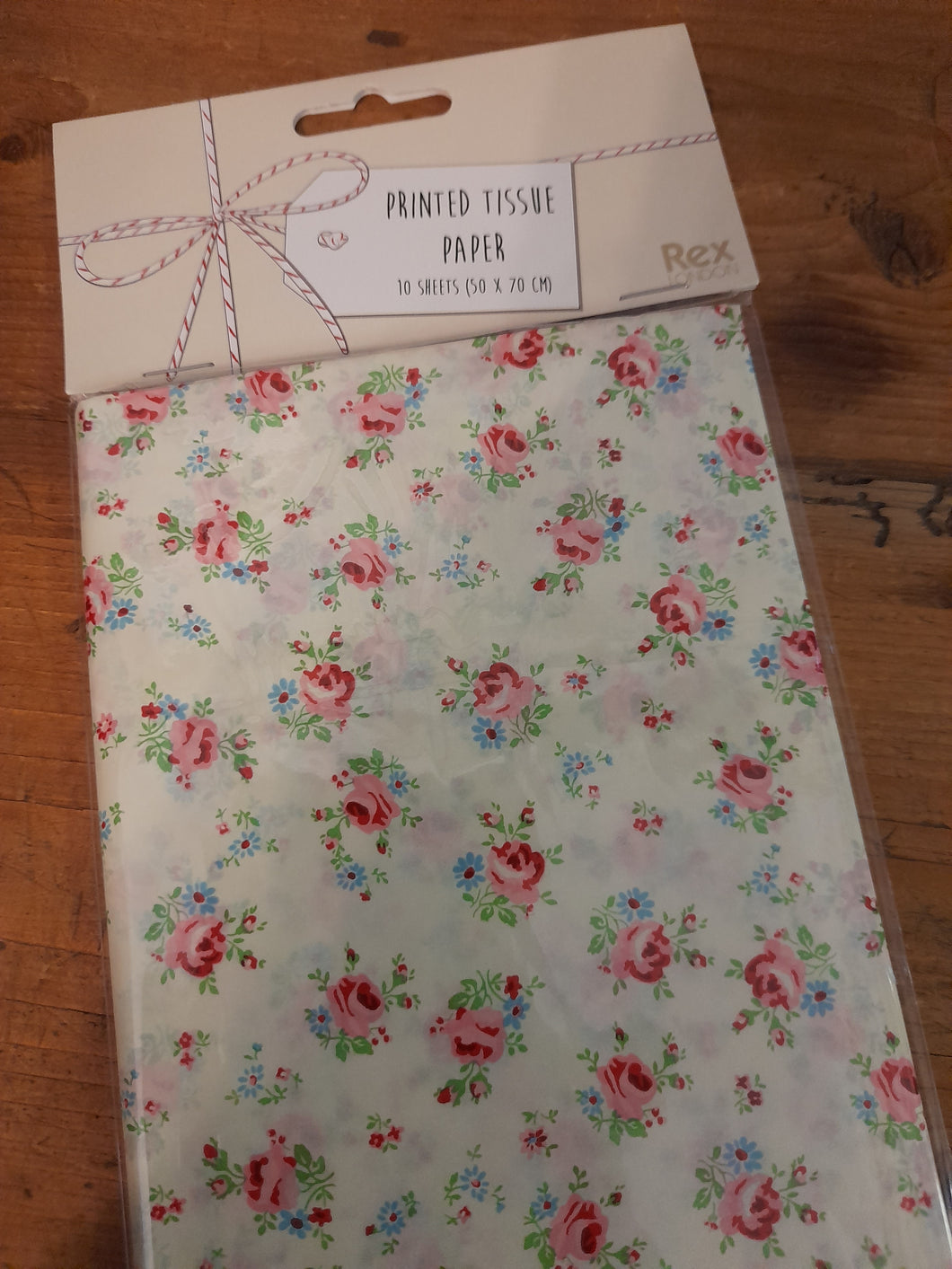 floral rose patterned tissue paper - 10 sheets