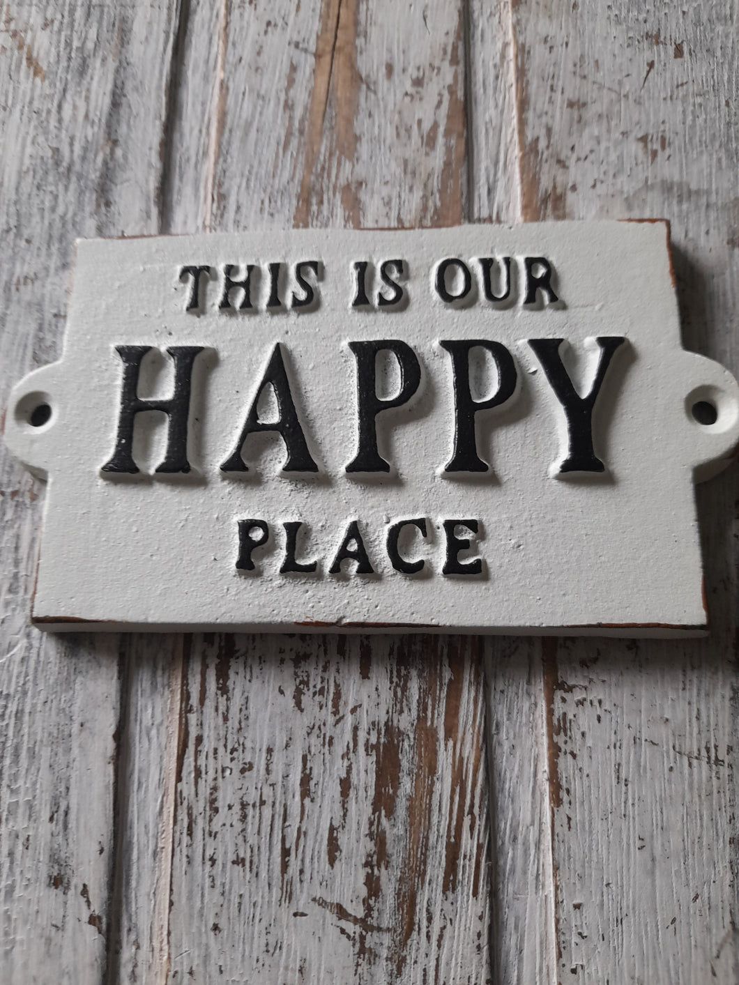 'This our Happy Place ' cast iron sign