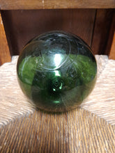 Load image into Gallery viewer, Vintage green glass fishing float
