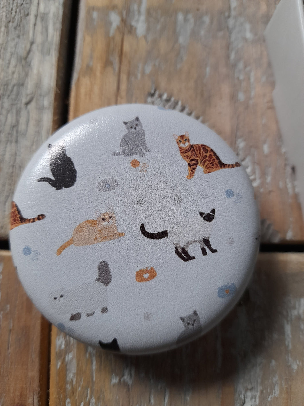 cat themed compact mirror