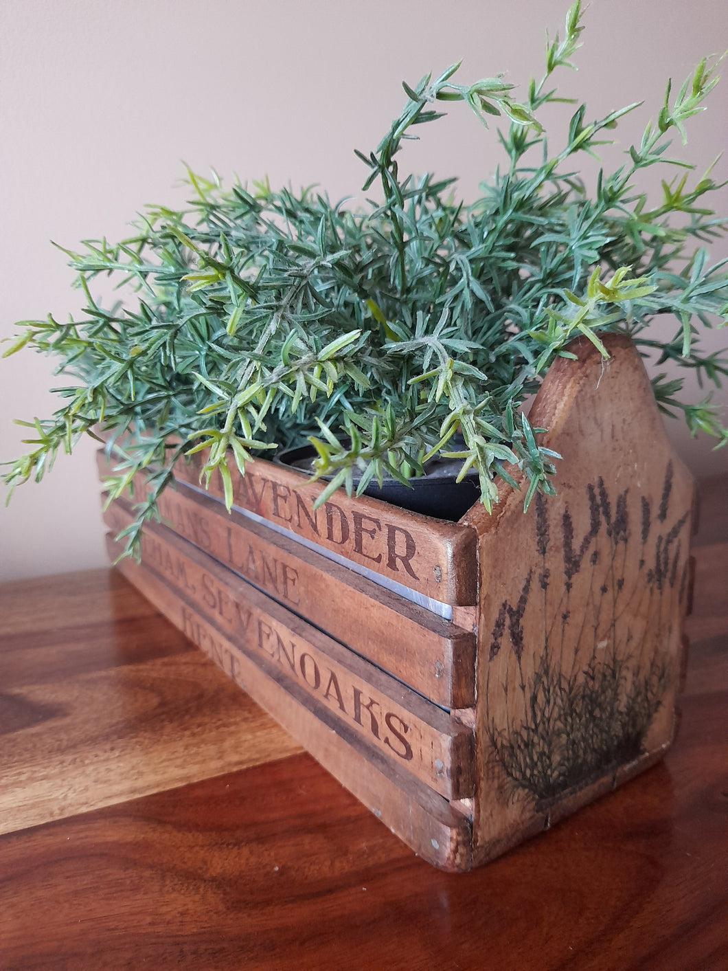Lavender design wooden planter