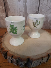 Load image into Gallery viewer, herb design egg cups x 2
