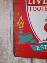 Load image into Gallery viewer, Liverpool FC Vintage style metal sign
