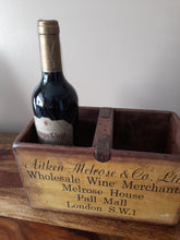 Load image into Gallery viewer, Wooden wine crate  - mustard
