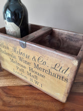 Load image into Gallery viewer, Wooden wine crate  - mustard
