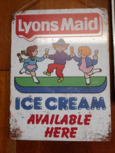 Load image into Gallery viewer, Lyons made ice cream vintage style metal sign
