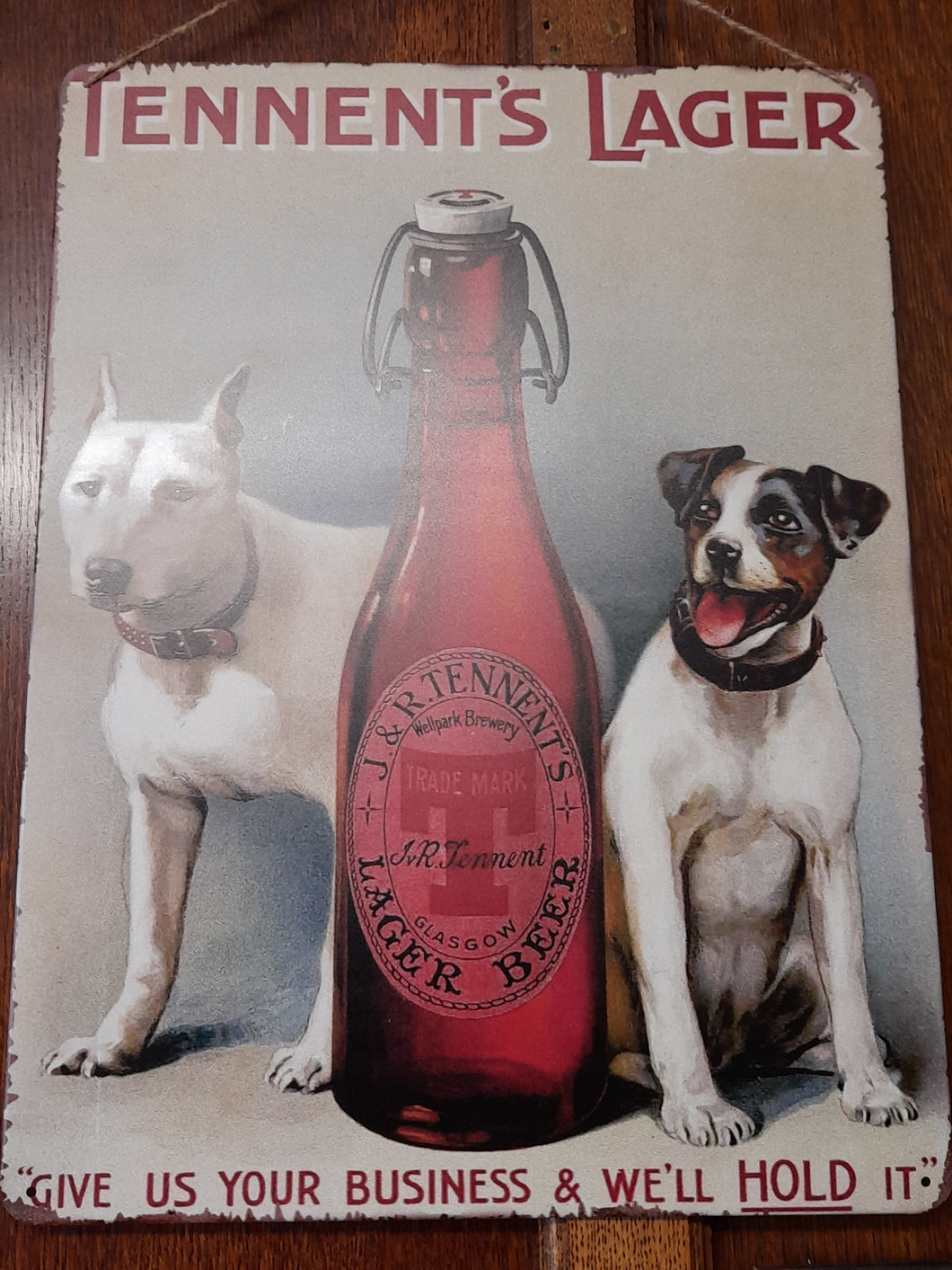 Tennents Lager vintage style metal sign