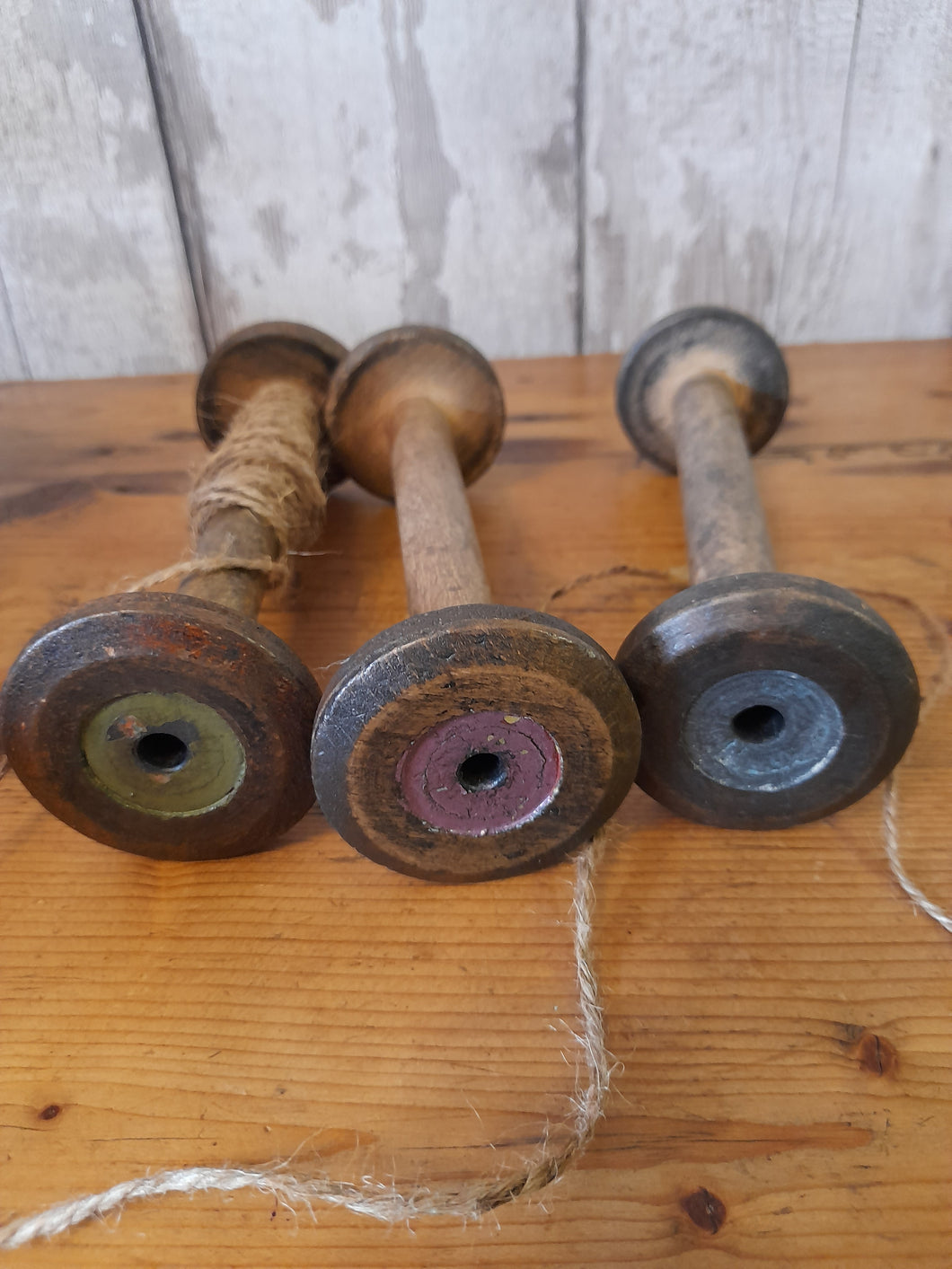 Vintage industrial textile bobbins